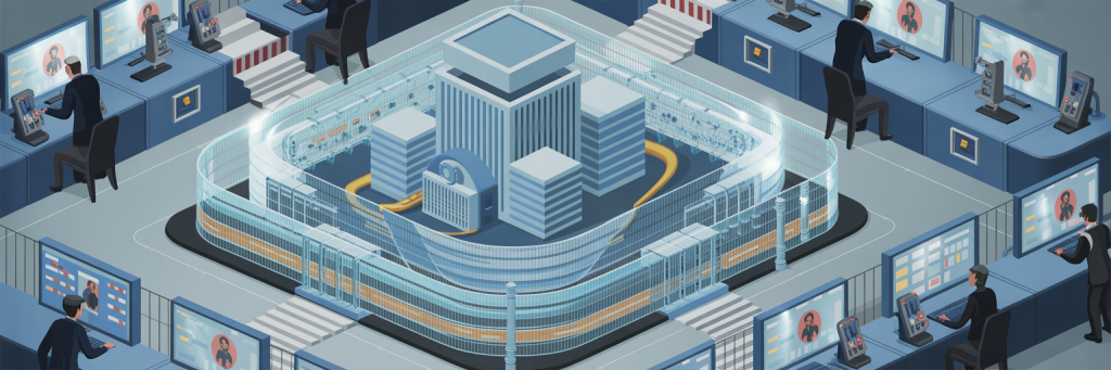 7 Insider Threat Prevention Lessons from the Italy Hack 6 Illustration depicting a multi-layered insider threat prevention approach during the Milan data hack, showing coordinated risk assessments, continuous monitoring, cross-department collaboration, and anonymous reporting to detect and prevent insider attacks.