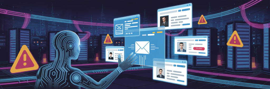 PhishGPT: The Alarming Rise of AI Phishing Attacks 8 Futuristic illustration portraying the evolving landscape of AI-driven phishing and the increasing sophistication of cyber threats.