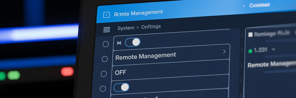 Remote management option turned off