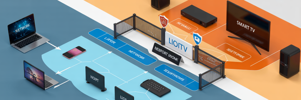 Network segmentation protecting smart TV security